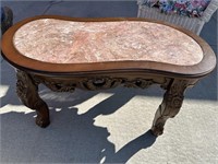 Chocolate Marble Top Art Nouveau style table