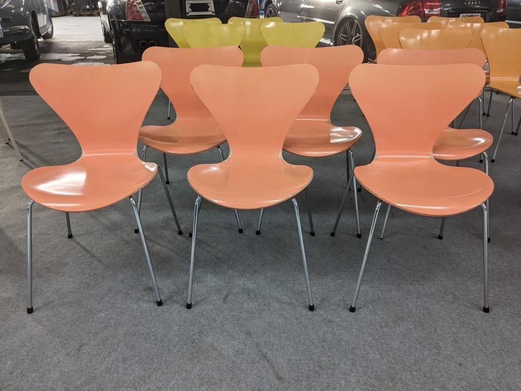 6 stk. Arne Jacobsen 7'er stole, orange