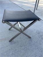 Pleather and chrome bench seat 17” tall 19” wide