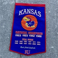 Kansas Jay Hawks National Champions Banner 24W x