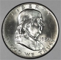 1959-D USA Silver Franklin Half Dollar