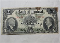 Canada $5 Bank of Montreal 1935