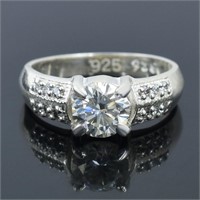 APPR $1200 Moissanite Ring 1.4 Ct 925 Silver