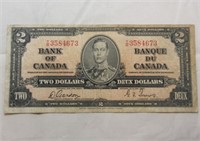 Canada $2 Banknote 1937 BC-22b Gordon Towers