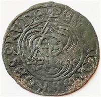 France 1500s bronze token 25mm coin