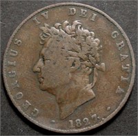 Great Britain  George IV Â½ Penny 1827