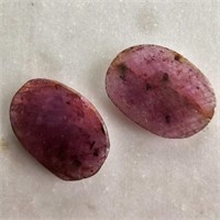 9.50 Ct Faceted Untreated Ruby Gemstones Pair of 2