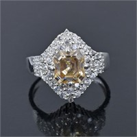 APPR $1300 Moissanite Ring 2.2 Ct 925 Silver