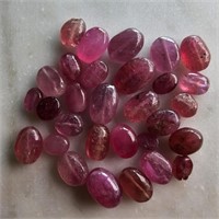 86 Ct Cabochon Drilled Ruby Stones Lot , Oval Shap