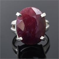 10 Grams Ruby Gemstone Ring, 925 Silver US 6.5