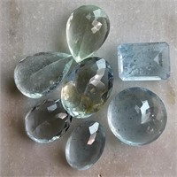 17 Ct Faceted Aquamarine Gemstones Lot of 7 Pcs, M