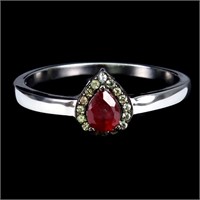Heated Pear Red Ruby 5x4mm Sapphire Gemstone 925 S