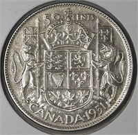 1951 Canada Silver 50 Cents Narrow Date
