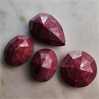 115 Ct Faceted Colour Enhanced Ruby Stones Lot of