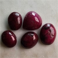 74.20 Ct Cabochon Ruby Gemstones Lot of 5 Pcs, Mix