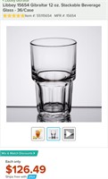 Bid X36 Libbey 12oz Stackable Beverage Glasses