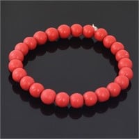 7mm Red Coral Stretchable Bracelet, can fit anyone
