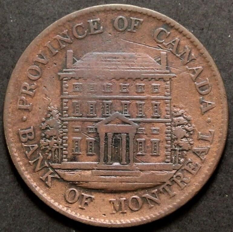 Canada PC-1B5 1844 Bank of Montreal Â½ Penny Token