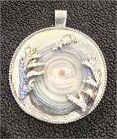 .925 Silver Large Pendant w/ Inset Stone