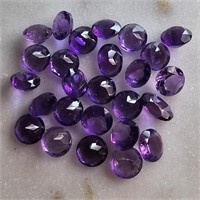 20 Ct Faceted Small Amethyst Stones Lot , Mix Shap