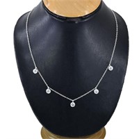 APPR $3700 Moissanite Necklace 2.25 Ct 925 Silver