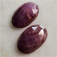 9.60 Ct Faceted Untreated Ruby Gemstones Pair of 2