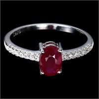 Oval Red Ruby 7x5mm Simulated Cz Gemstone 925 Ster