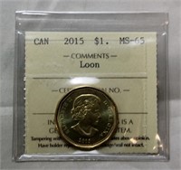 ICCS Canada $1 2015 Loon  MS-65