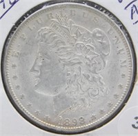 1898 UNC/AU Morgan Silver Dollar.