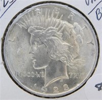 1923 UNC/BU Peace Silver Dollar.
