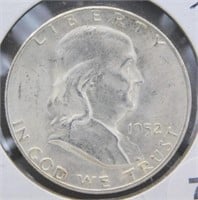 1952-S UNC/BU Franklin Silver Half Dollar.