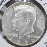 1970-D Key Date 40% Silver Kennedy Half Dollar.