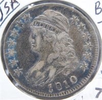1810 Bust Silver Half Dollar.