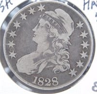 1828 Bust Silver Half Dollar.