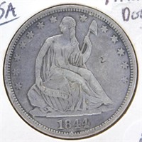 1844-O Seated Liberty Silver Half Dollar.
