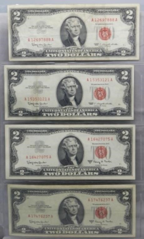 (4) Nice $2 Red Seal Notes that Include: (2) 1963