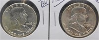 (2) 1959 UNC/BU Franklin Silver Half Dollars.