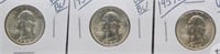 (3) 1954-S UNC/BU Washington Silver Quarters.