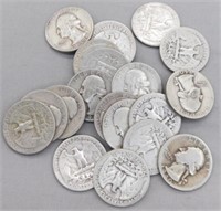 (20) Assorted Dates 1939-1954 Washington Silver