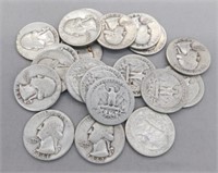 (20) Assorted Dates 1941-1949 Washington Silver