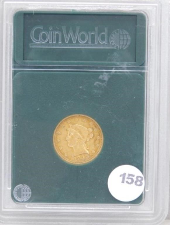 1843 $2.5 Gold Liberty Head.
