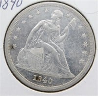 1840 Liberty Seated Dollar.