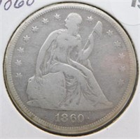 1860-O Liberty Seated Dollar.