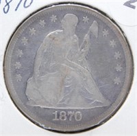 1870 Liberty Seated Dollar.