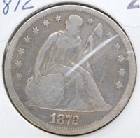 1872 Liberty Seated Dollar.