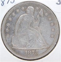 1873 Liberty Seated Dollar.