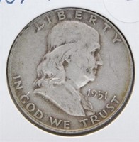 1951-D Franklin Half Dollar.