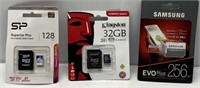Lot of 3 SP/Kingston/Samsung SD Cards - NEW