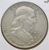 1958-D Franklin Half Dollar.