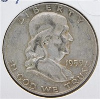 1959-D Franklin Half Dollar.